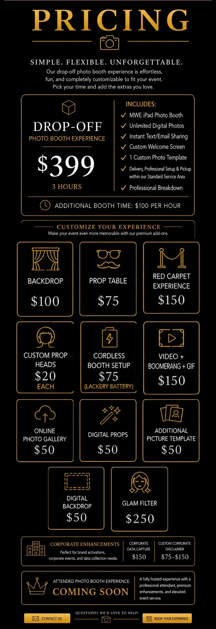 Couture and Decor Social Events LLC Pricing
